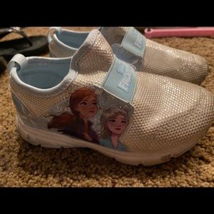 Girls frozen slip on sneakers size 10
